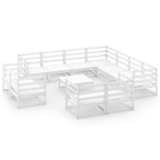 vidaXL 12-tlg. Garten-Lounge-Set Weiß Kiefer Massivholz