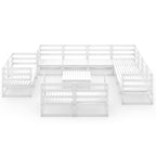 vidaXL 12-tlg. Garten-Lounge-Set Weiß Kiefer Massivholz