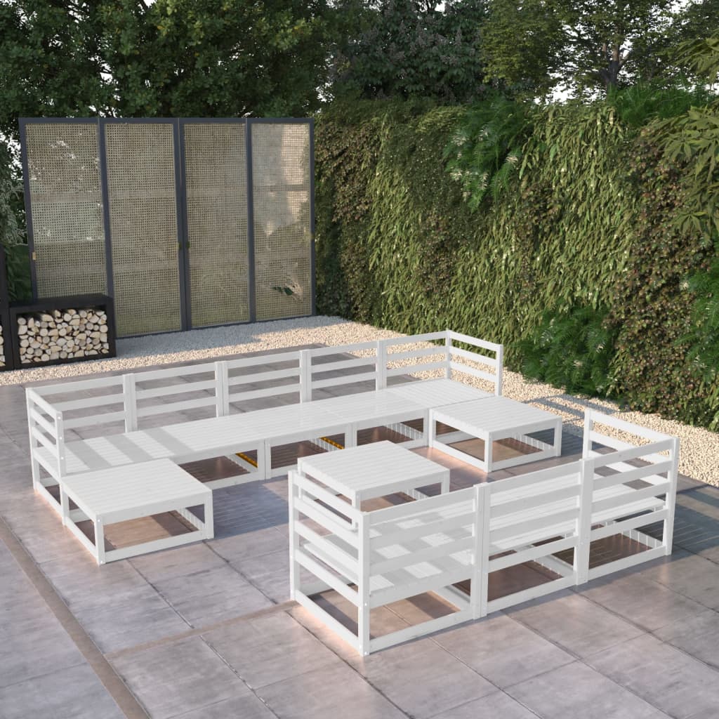 vidaXL 11-tlg. Garten-Lounge-Set Massivholz Kiefer