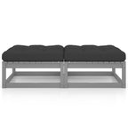 vidaXL Gartenhocker mit Kissen 2 Stk. Massivholz Kiefer