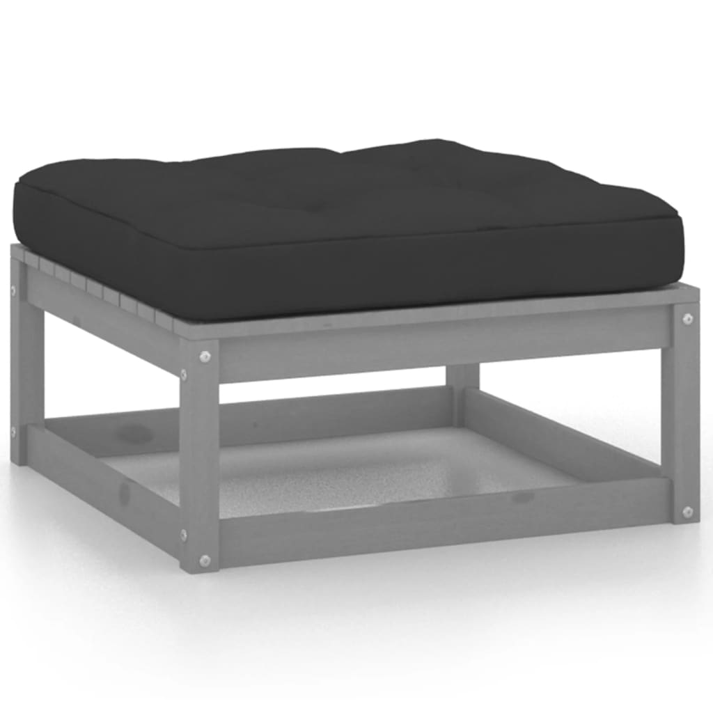 vidaXL Gartenhocker mit Kissen 2 Stk. Massivholz Kiefer
