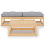 vidaXL 3-tlg. Garten-Lounge-Set mit Kissen Kiefer Massivholz