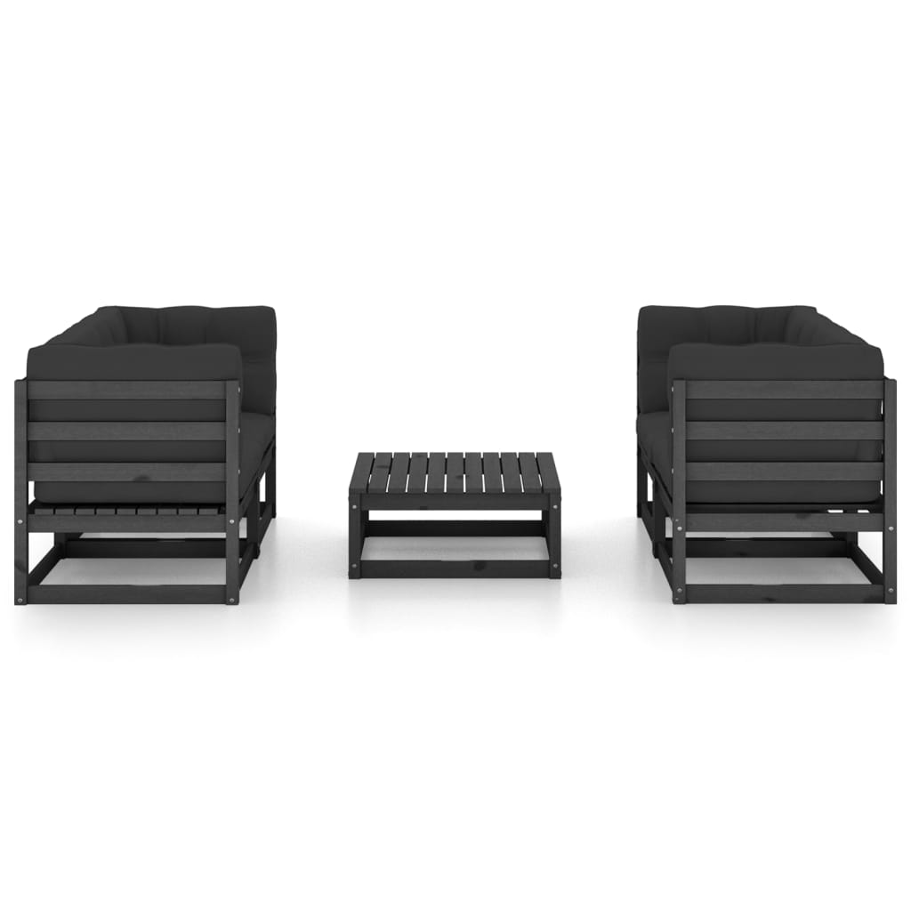 vidaXL 5-tlg. Garten-Lounge-Set mit Kissen Massivholz Kiefer