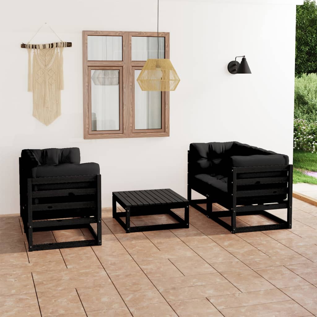 vidaXL 5-tlg. Garten-Lounge-Set mit Kissen Massivholz Kiefer