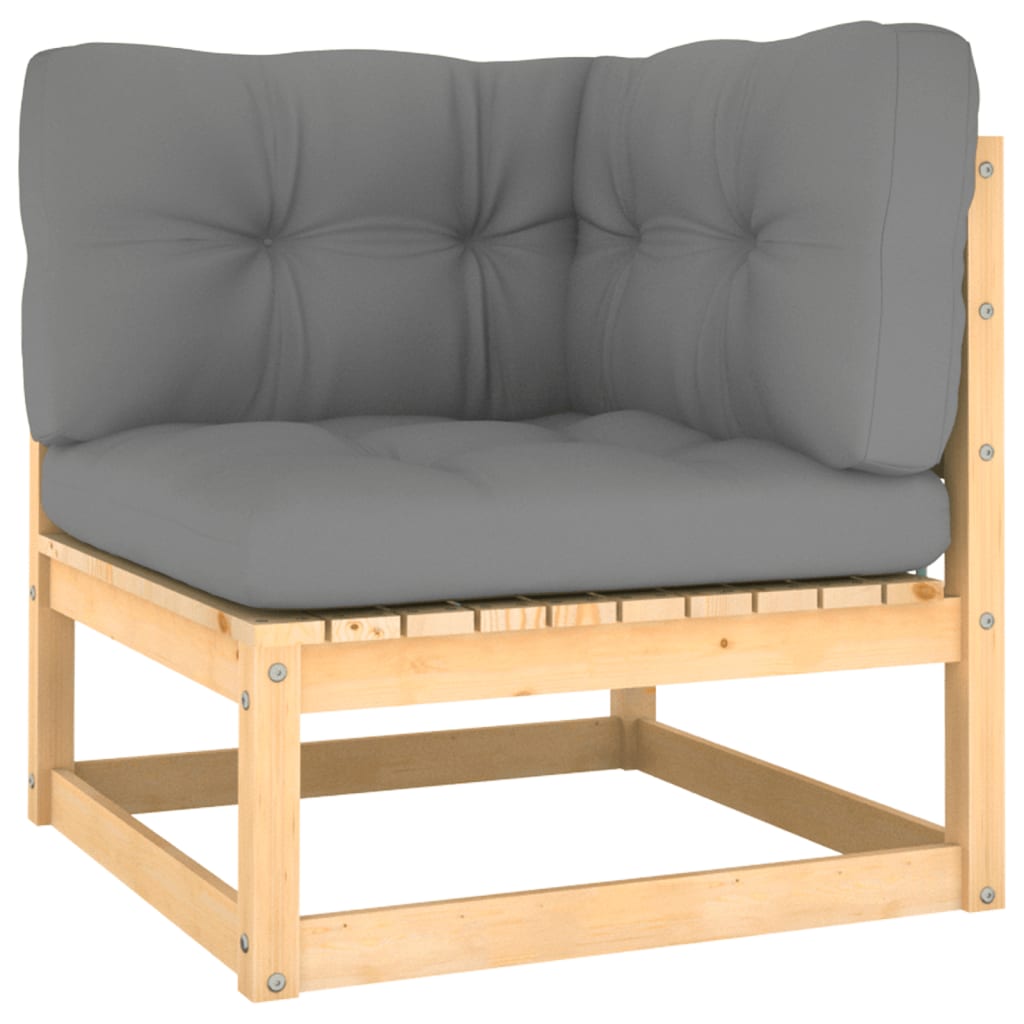 vidaXL 3-Sitzer-Gartensofa mit Kissen Kiefer Massivholz