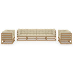 vidaXL 8-tlg. Garten-Lounge-Set mit Kissen Kiefer MassivholzvidaXL