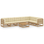 vidaXL 8-tlg Garten-Lounge-Set mit Kissen Honigbraun Massivholz Kiefer