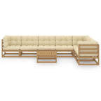 vidaXL 8-tlg Garten-Lounge-Set mit Kissen Honigbraun Massivholz Kiefer