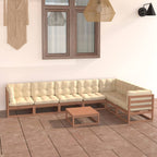 vidaXL 8-tlg Garten-Lounge-Set mit Kissen Honigbraun Massivholz Kiefer
