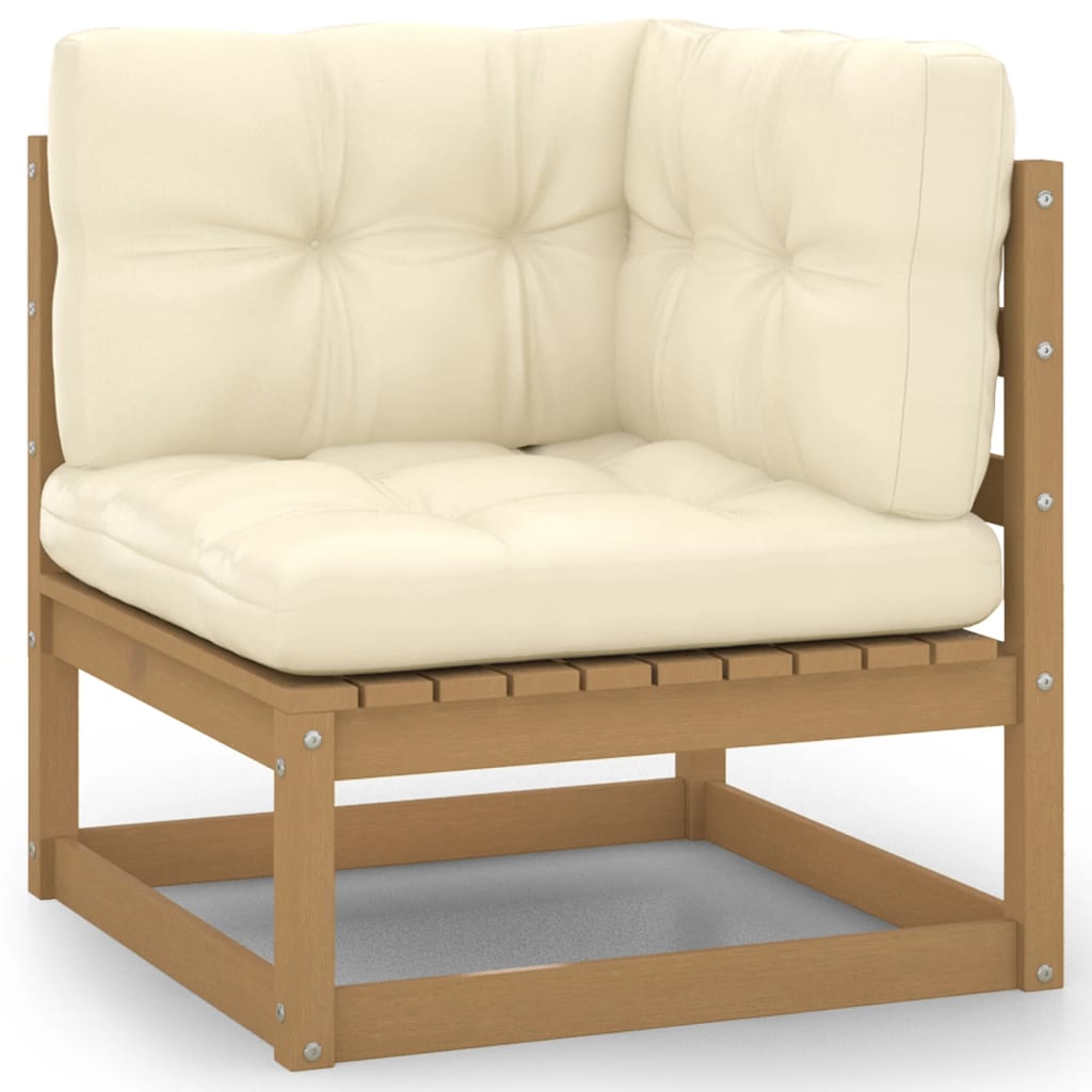 vidaXL 14-tlg. Garten-Lounge-Set mit Kissen Honigbraun Massivholz