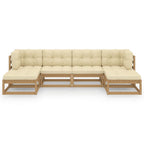 vidaXL 6-tlg Garten-Lounge-Set mit Kissen Honigbraun Massivholz Kiefer