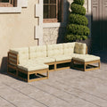 vidaXL 6-tlg Garten-Lounge-Set mit Kissen Honigbraun Massivholz Kiefer