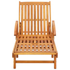 vidaXL Sonnenliegen 2 Stk. mit Tisch und Auflagen Massivholz Akazie