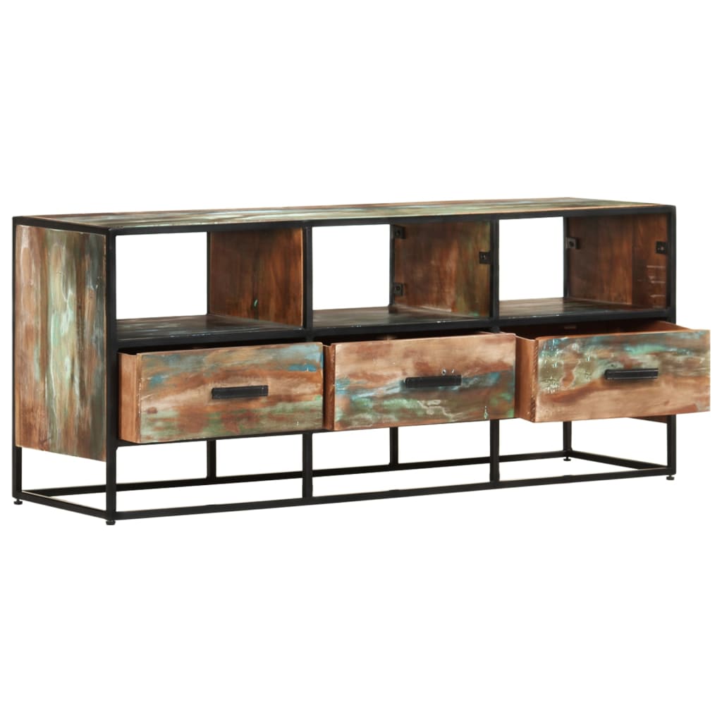 vidaXL TV-Schrank 110x30x45 cm Altholz Massiv