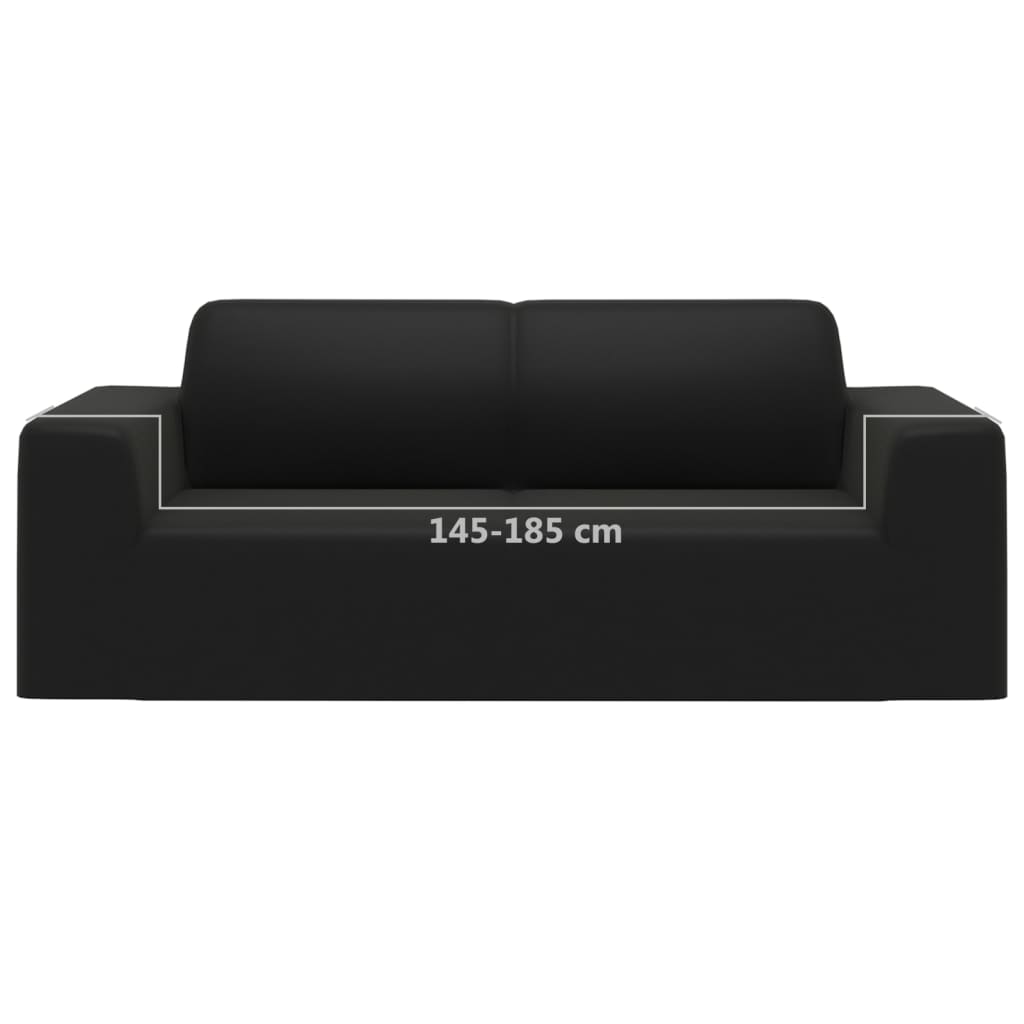 vidaXL Stretch Sofahusse 2-Sitzer Schwarz Polyester-Jersey