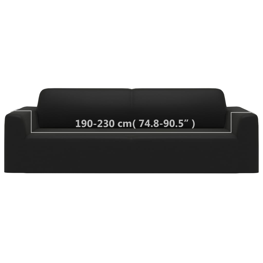 vidaXL Stretch Sofahusse 3-Sitzer Schwarz Polyester-Jersey