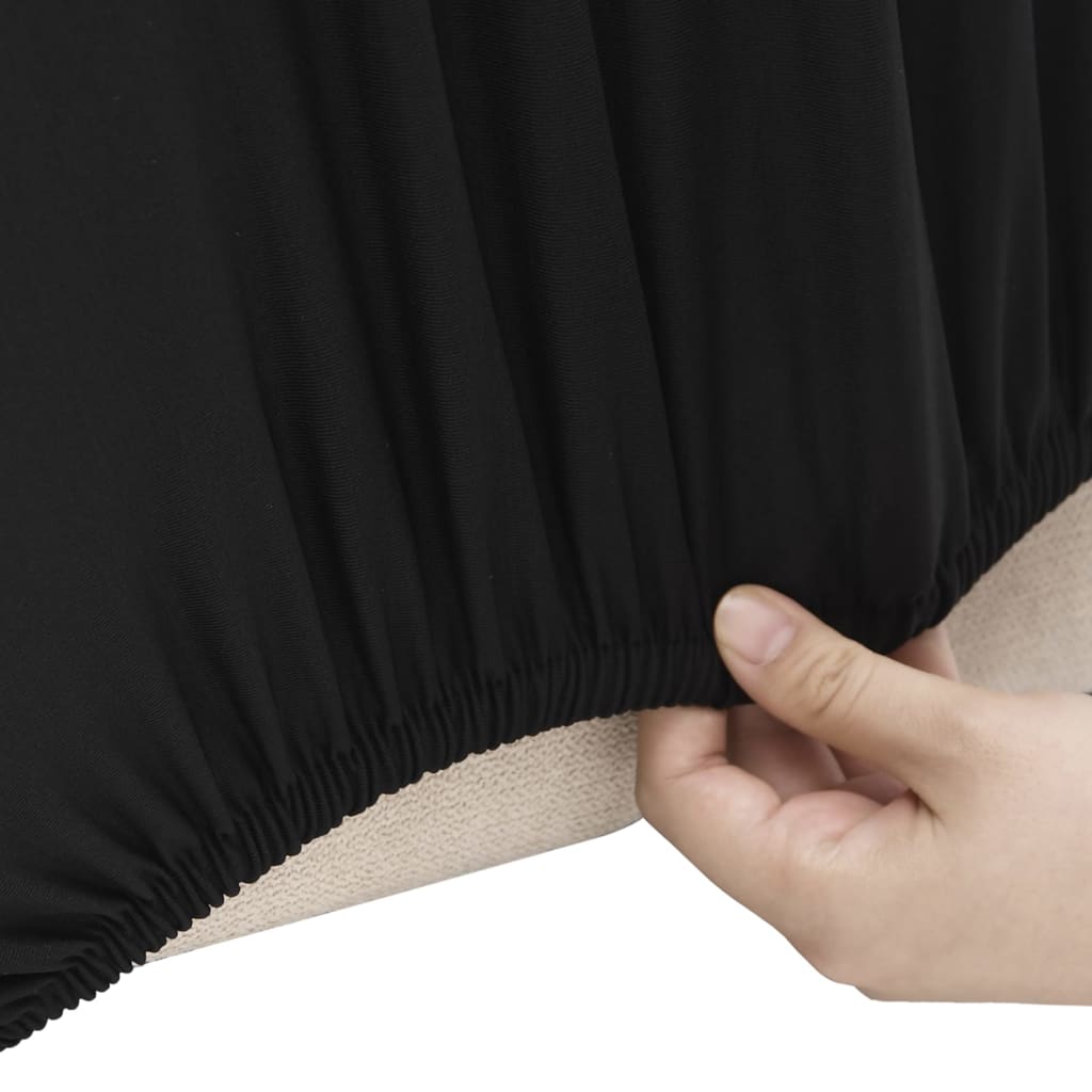 vidaXL Stretch Sofahusse 4-Sitzer Schwarz Polyester-Jersey