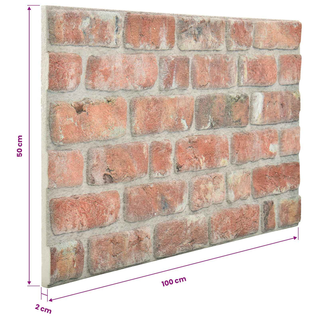 vidaXL Wandpaneele 10 pcs Rot 100 x 50 cm EPS-Schaum
