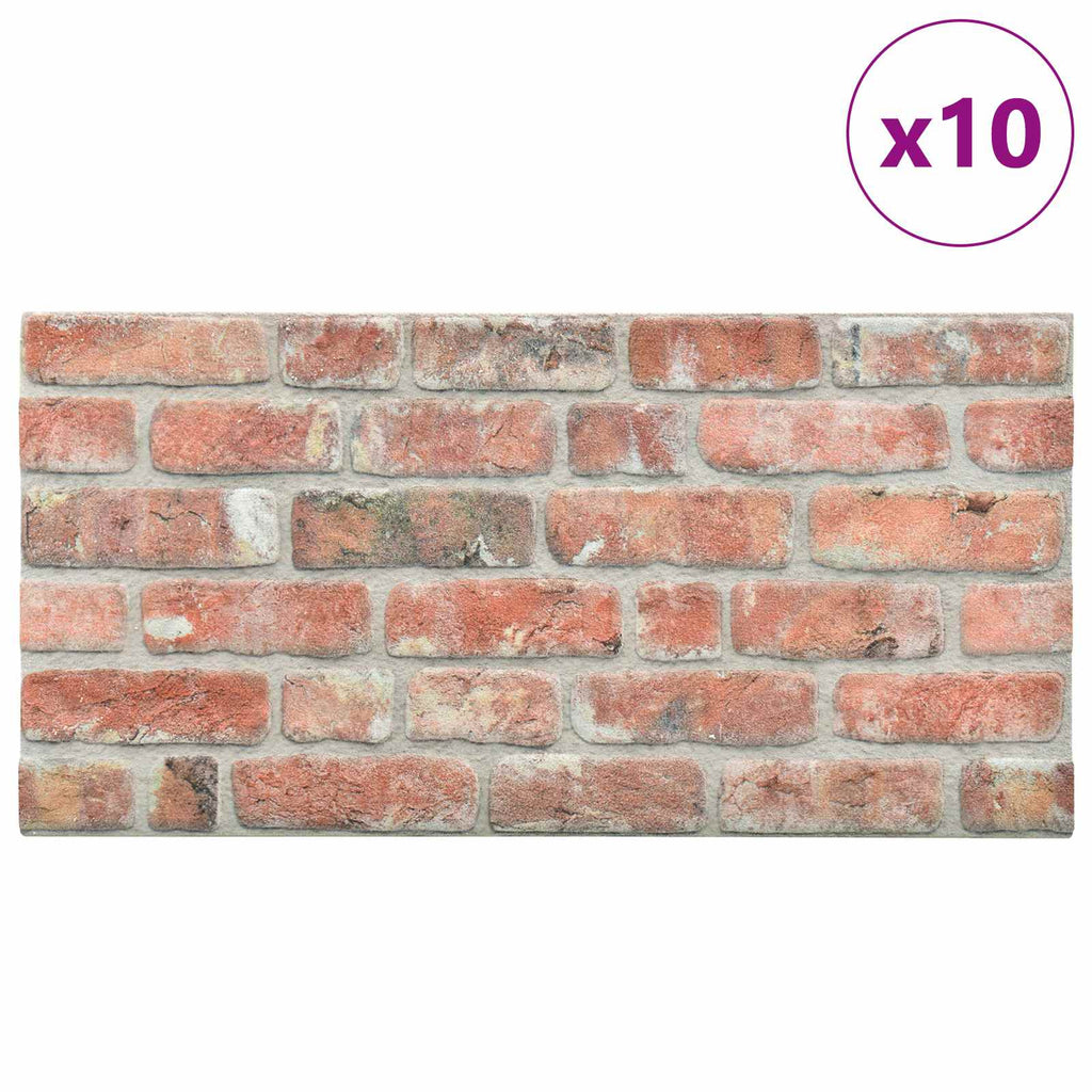 vidaXL Wandpaneele 10 pcs Rot 100 x 50 cm EPS-Schaum