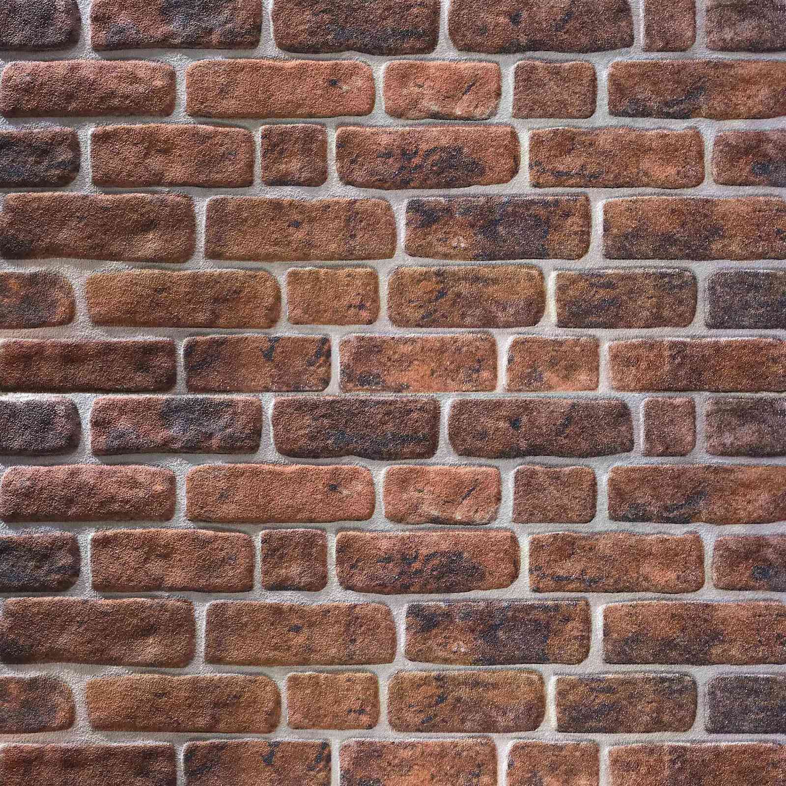 vidaXL Wandpaneele 10 pcs Braunes Ziegel 100 x 50 cm EPS-Schaum