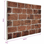 vidaXL Wandpaneele 10 pcs Braunes Ziegel 100 x 50 cm EPS-Schaum