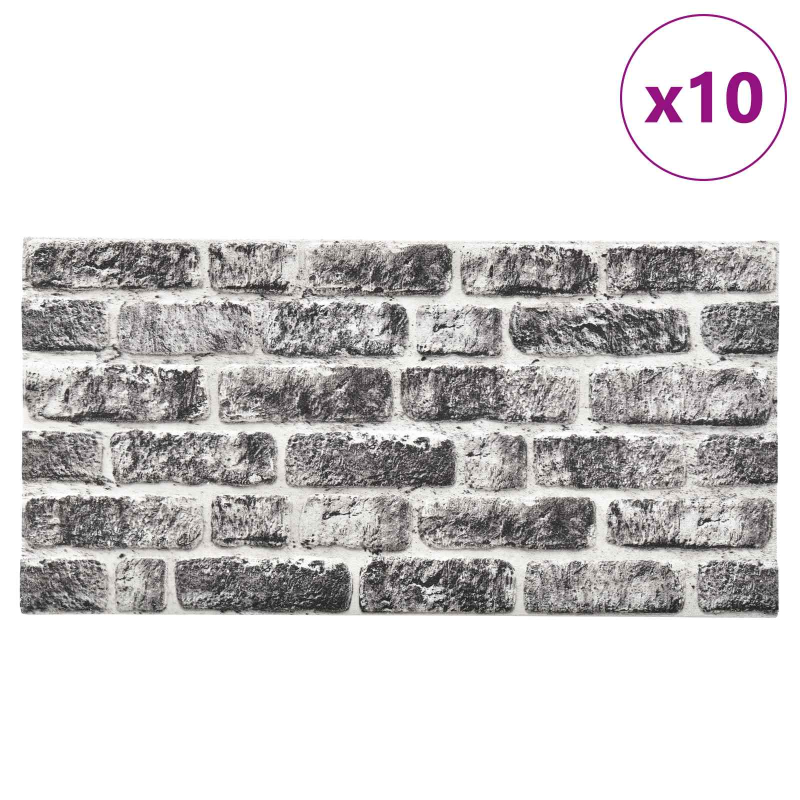 vidaXL Wandpaneele 10 pcs Dunkelbraun und Grau 100 x 50 cm EPS-Schaum