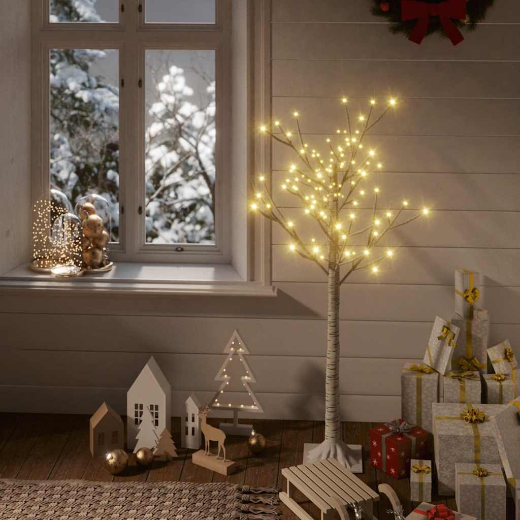 vidaXL Weihnachtsbaum 128 LEDs 1,2 m Warmweiß Indoor Outdoor