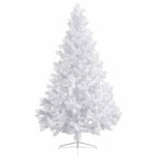 vidaXL Künstlicher Halb-Weihnachtsbaum Beleuchtung Kugeln Weiß