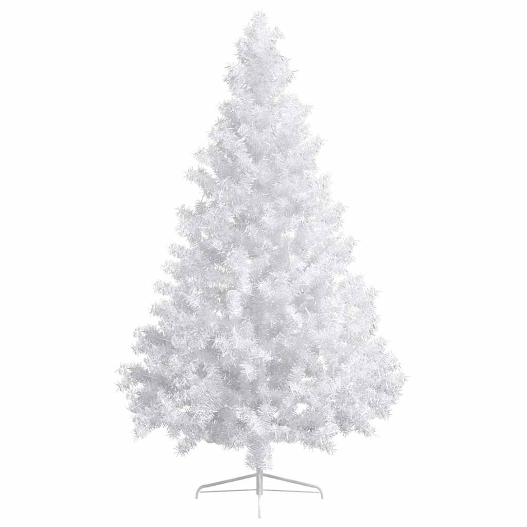 vidaXL Künstlicher Halb-Weihnachtsbaum Beleuchtung Kugeln Weiß