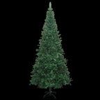 vidaXL Künstlicher Weihnachtsbaum mit Beleuchtung Kugeln L 240 cm Grün