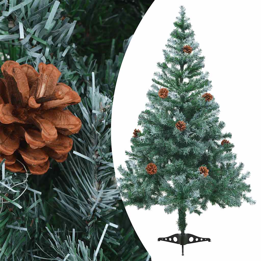 vidaXL Künstlicher Weihnachtsbaum mit Beleuchtung Kugeln Zapfen 150 cm