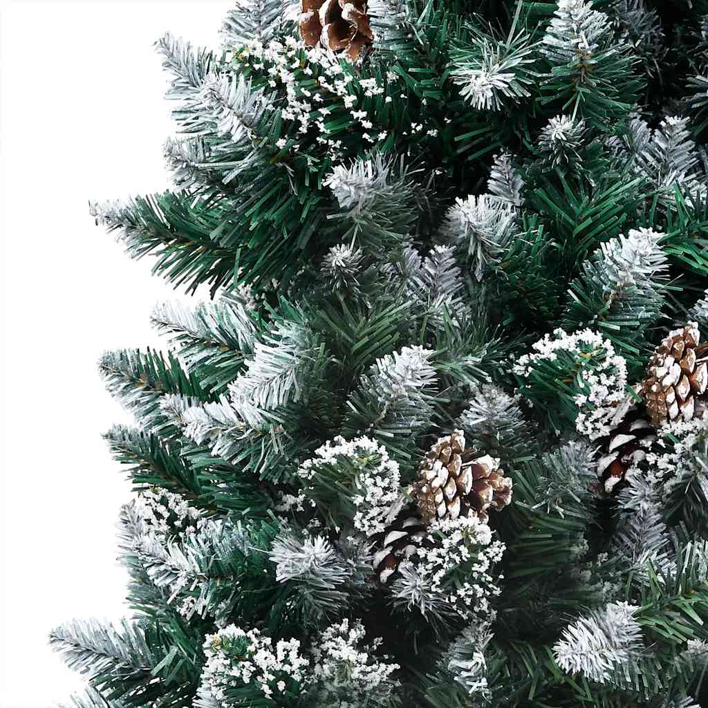 vidaXL Künstlicher Weihnachtsbaum mit LEDs Kugeln Zapfen 150 cm