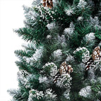 vidaXL Künstlicher Weihnachtsbaum mit LEDs Kugeln Zapfen 150 cm