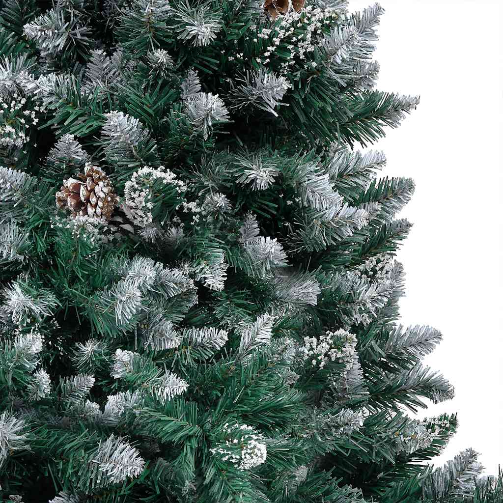 vidaXL Künstlicher Weihnachtsbaum mit LEDs Kugeln Zapfen 150 cm