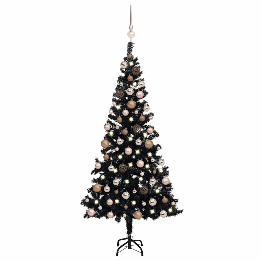 vidaXL Künstlicher Weihnachtsbaum Beleuchtung & Kugeln 210 cm Grün