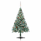 vidaXL Weihnachtsbaum Gefrostet mit Beleuchtung Kugeln Zapfen 150 cm