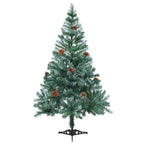 vidaXL Weihnachtsbaum Gefrostet mit Beleuchtung Kugeln Zapfen 150 cm