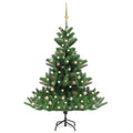 vidaXL Künstlicher Weihnachtsbaum Nordmann LED & Kugeln Grün 150 cm