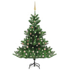 vidaXL Künstlicher Weihnachtsbaum Nordmann LED & Kugeln Grün 150 cm