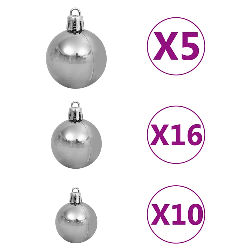 vidaXL Künstlicher Weihnachtsbaum Beleuchtung Kugeln 180cm 620 Zweige