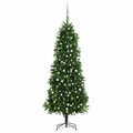 vidaXL Künstlicher Weihnachtsbaum mit Beleuchtung Kugeln 240 cm Grün