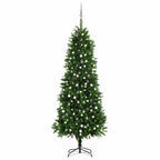 vidaXL Künstlicher Weihnachtsbaum mit Beleuchtung Kugeln 240 cm Grün
