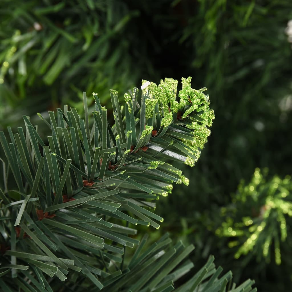 vidaXL Künstlicher Weihnachtsbaum mit Beleuchtung & Zapfen Grün 210 cm