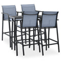 vidaXL 5-tlg. Gartenbar-Set Schwarz und Grau