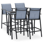 vidaXL 5-tlg. Gartenbar-Set Schwarz und Grau
