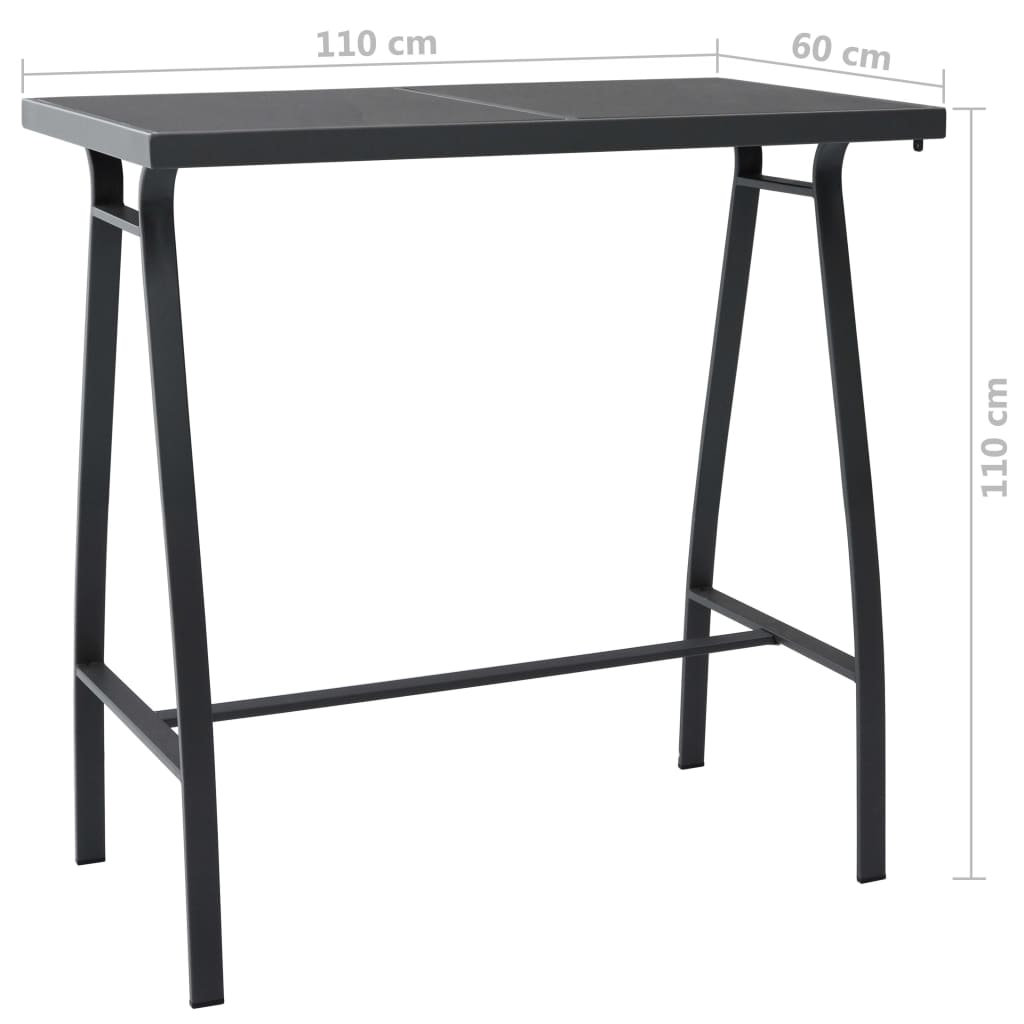 vidaXL 5-tlg. Gartenbar-Set Schwarz und Grau
