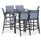 vidaXL 7-tlg. Gartenbar-Set Schwarz und Grau