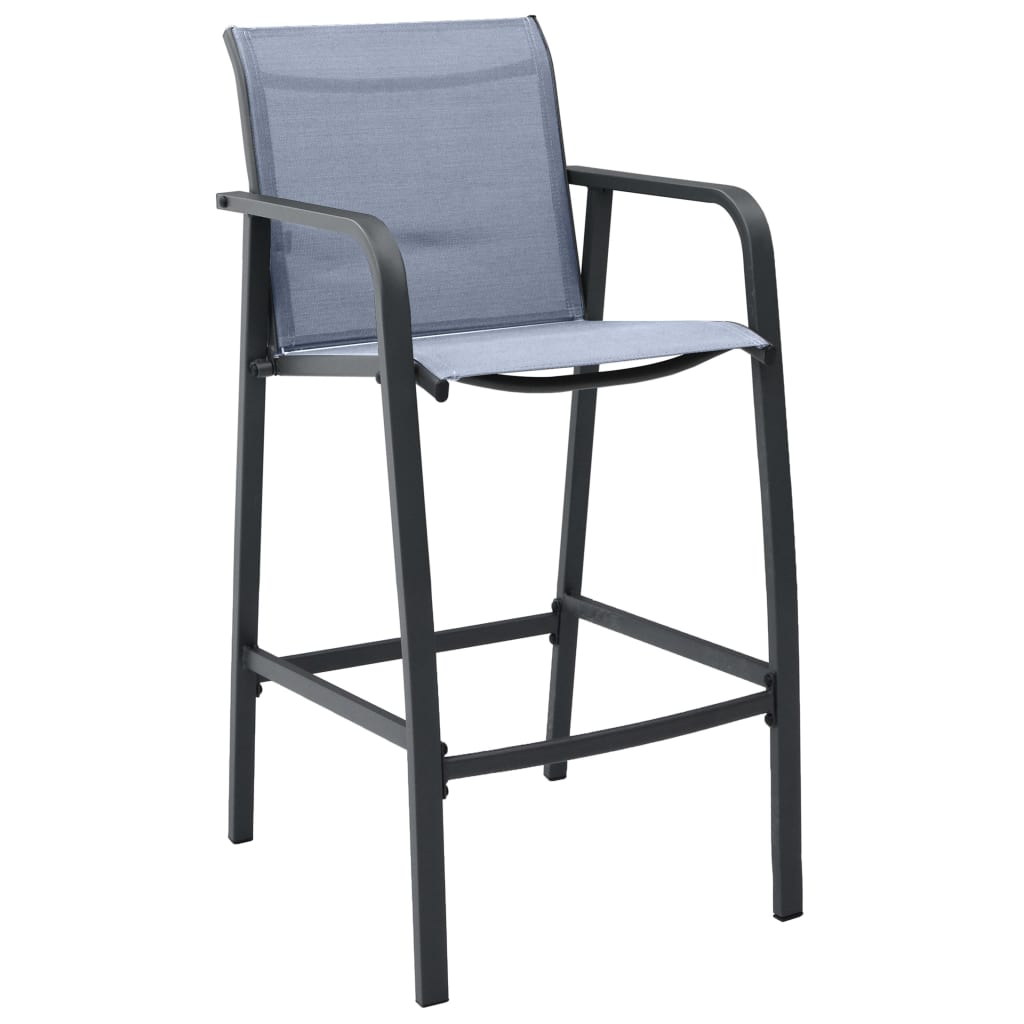 vidaXL 7-tlg. Gartenbar-Set Schwarz und Grau
