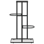 vidaXL Blumenständer 4-Etagen 43x22x76 cm Schwarz Metall