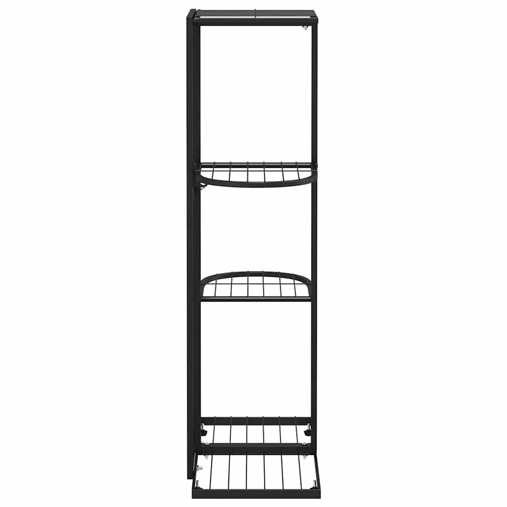 vidaXL Blumenständer 4-Etagen 43x22x76 cm Schwarz Metall